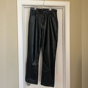 Abercrombie Curve Love Vegan Leather 90s Straight Pants